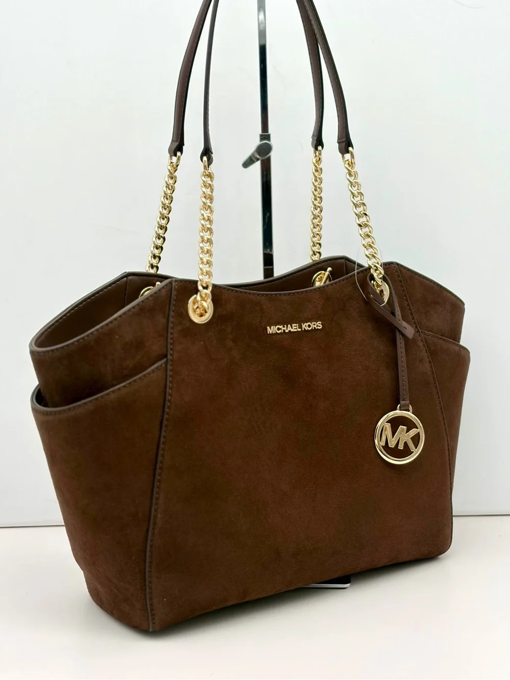 Michael Kors Jet Set Travel Suede Chain Tote Shoulder Bag